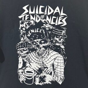 Gildan Black Graphic Tee with White Design